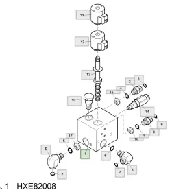 Клапан гидравлический нагнетательный HXE82008 JOHN DEERE